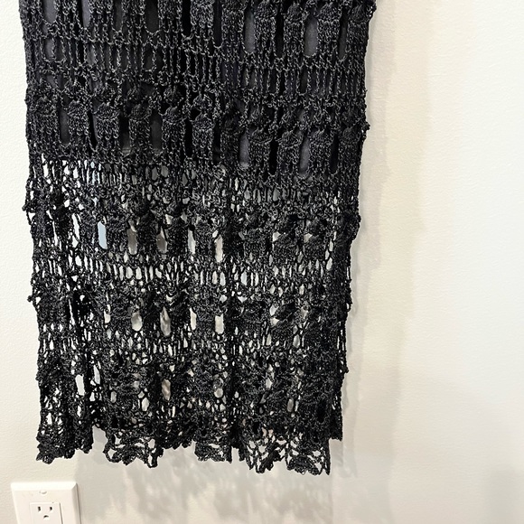 Black Lace Dress w/ Attached Slip, Size XS - Picture 3 of 5
